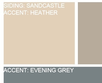 Tried and true Beige color siding with gray and brown accents